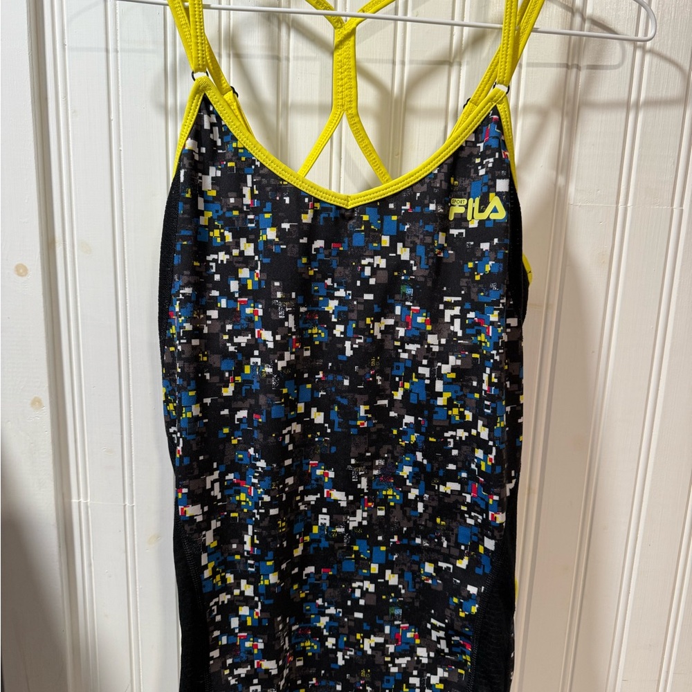 FILA Black and Yellow Graphic Tank